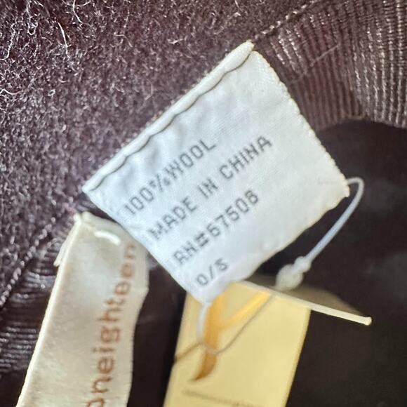 Collection Eighteen Wool Cloche Hat Black Bow Trim Retro White Embroidered Women - Picture 6 of 9